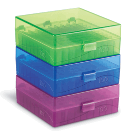 100-Well Hinged Microtube Storage Box, Assorted Colors