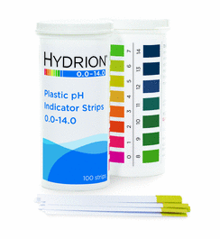 Hydrion Spectral Plastic pH Strip, 0.0-14.0, 100 strips per vial, 1 vial per pack