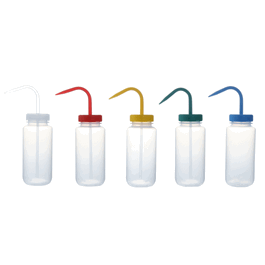Heathrow 500 mL Color Coded Wide Mouth, Wash Bottles, Blue Polypropylene Closure