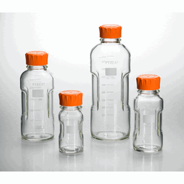 PYREX Slimline Media Storage Bottles with Side Grips, 1000 mL