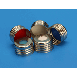 JG Finneran 18 mm Silver Magnetic (Metal) Cap with 0.050 in. Red PTFE/Silicone Liner (Shore A 45), Ultra Low Bleed