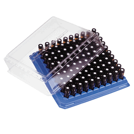 4 mL, 15 x 45 mm Screw Thread, Clear Glass, Black PP, 0.01 PTFE Disk, Vial Kit, Assembled