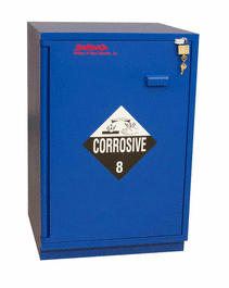Under-the-Counter, Corrosive Cabinet, Partially Lined, 47 in., Double Door, Blue