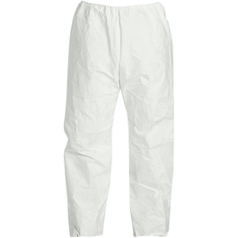Tyvek Disposable Polyethylene Pants with Elastic Closure, Open Ankles and Elastic Waist, Large
