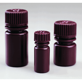 Thermo Scientific Nalgene 15 mL Amber HDPE Diagnostic Bottles with 20-415 mm Closure: Bulk Pack