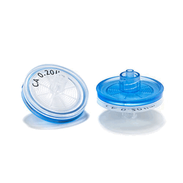 ABLUO 25 mm Cellulose Acetate Syringe Filters with Acrylic Housing, 0.22 um, Non-sterile, Female Luer Lock / Male Luer Lock