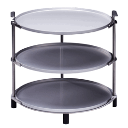0-Port 304 stainless steel chamber with 3/4 thick glass lid, vacuum release valve and pass-through electrical cords. For use with Labconco 7317100 product shelves