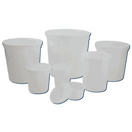 Dynalon(R) 2000 mL (68 oz) White Opaque PP/HDPE Coploymer (PPCO) Disposable Specimen Containers with LLDPE Lid