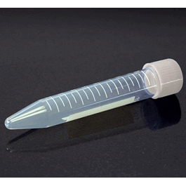 Centrifuge Tube, 10mL, with Attached Yellow PP Screw Cap, PP, Printed Graduations, STERILE, 100/Bag, 10 Bags/Unit