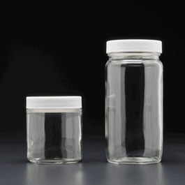 2 oz, 60 mL Short Wide Mouth Jar, 53-400 mm Thread, White Closure, PTFE Lined