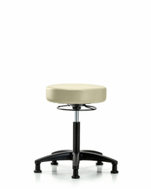 Vinyl Stool without Back - Medium Bench Height with Stationary Glides in Black Trailblazer Vinyl