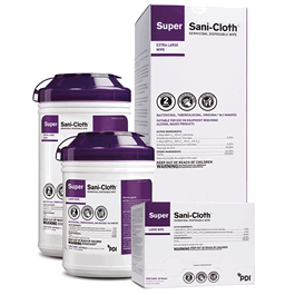 Super Sani-Cloth Germicidal Disposable Wipes, 11.5 x 11.75 in., XL Individual Packets