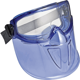 V90 Shield Safety Goggles Shield, Clear Anti-Fog Lens with Blue Frame