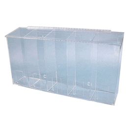 5 Compartment Low-Profile Glove Dispenser, 1/4 in. clear acrylic, 30W x 16H x 6D