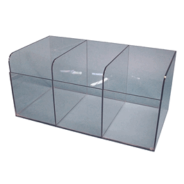 3 Compartment XL Bulk Dispenser Open Top, 1/4 in. clear acrylic, 25W x 11.5H x 13D
