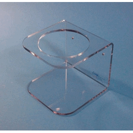 Single large bottle holder up to 4.5 diameter, 1/4 in. clear PETG, 6W x 5.5H x 6D