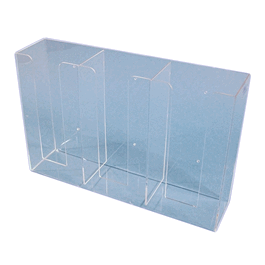 Exam Glove Box Holder, Vertical, Holds 3 Box, 1/8 in. clear acrylic, 16.5W x 11H x 4D