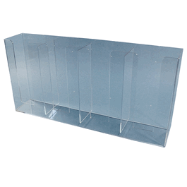 Exam Glove Box Holder, Vertical, Holds 4 Box, 1/8 in. clear acrylic, 20W x 11H x 4D