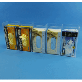 Exam Glove Box Holder, Vertical, Holds 5 Box, 1/8 in. clear acrylic, 25W x 11H x 4D