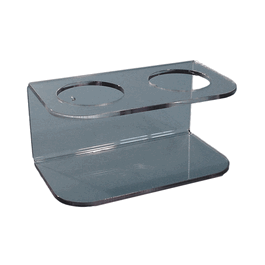 2 bottle holder for 3 in. diameter bottles, 1/4 in. clear PETG, 9W x 4H x 5D