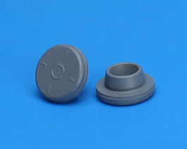 20 mm Gray Chlorobutyl Rubber Snap On Stopper, Siliconized