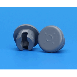 20 mm Gray Chlorobutyl Lyophilization Stopper - 2 Prong