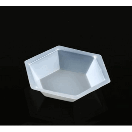 Weighing Boat, Plastic, Hexagonal, Antistatic, PS, White, Large, 200 mL