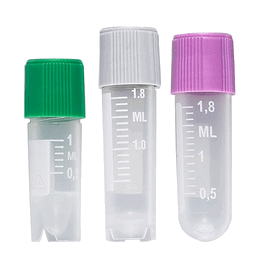 Sample Tube, 1.2 mL, External Threads, PP, White Graduations and Marking Area, Conical Bottom, Self-Standing
