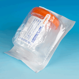 Tite-Rite Container, 120 mL (4 oz), PP, Sterile, Attached Orange Screw Cap, ID Label, Graduated, Individually Wrapped