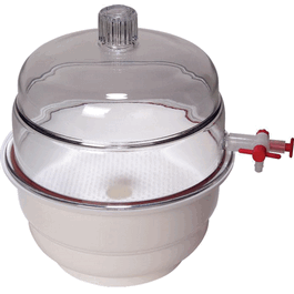 United Scientific Vacuum Desiccator with White Base, PP/PC, 6 in. (150 mm)