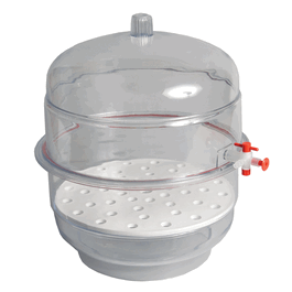 United Scientific Vacuum Desiccator with Clear Base, PP/PC, 10 in. (250 mm)