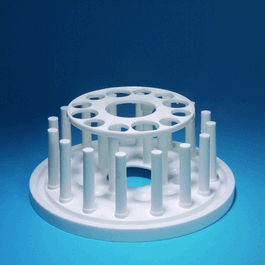 United Scientific Polypropylene 12-Tube Test Tube Rack, Round
