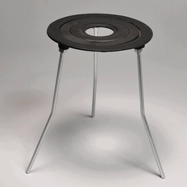 United Scientific Cast Iron Tripod Stand with Concentric Rings; Ring O.D.: 3.5, 4.75, 6.5, and 8 in.; Height: 9 in.