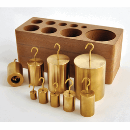 United Scientific Brass Hooked Weight Set of 9