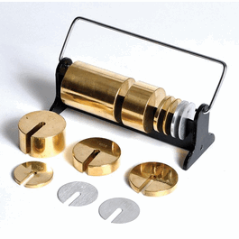 United Scientific Brass Deluxe Slotted Weight Set of 12 with Rack