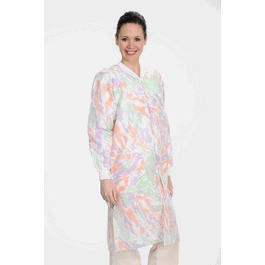 ValuMax Extra-Safe SMS Lab Coats, Knee Length, 3 Pockets, Snap Front, Knit Cuffs and Collar, Multicolor, S