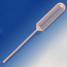 Globe 15 mL Narrow Stem Large Bulb LDPE Transfer Pipets, 155 mm, 250/Dispenser Box
