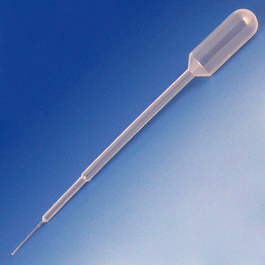 Globe 5 mL Extended Fine-Tip Large Bulb LDPE Transfer Pipets, 153 mm, 250/Dispenser Box