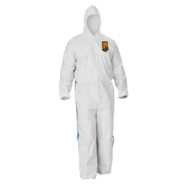 KleenGuard A40 Liquid and Particle Protection Coveralls, Blue Breathable Back, Attached Hood, Zipper Front, Elastic Wrists/Ankles, 2XL