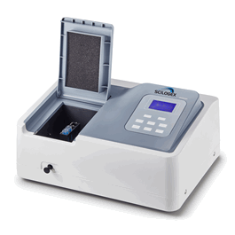 SCILOGEX SCI-UV1000 Spectrophotometer 200~1000nm, with Tungsten Lamp and Deuterium Lamp, 4 glass square cuvettes and 2 quartz square cuvettes, USA plug, 110/220 V, 50/60 Hz, 80 W