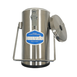 SCILOGEX DILVAC Stainless Steel Cased Dewar Flask with Lid Clips and Handle, 1 L