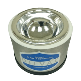 SCILOGEX DILVAC Wide Top-Shallow Stainless Steel Cased Dewar Flask, 0.37 L