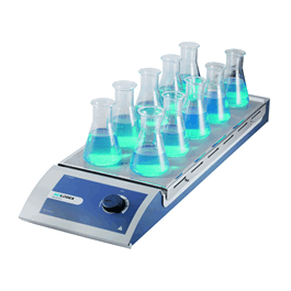 SCILOGEX SCI-S10 Analog Magnetic Stirrer, 10-Channel, stainless steel plate, 110V, 50/60Hz, US Plug