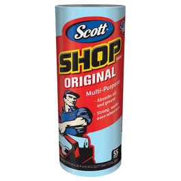 SCOTT Shop Towels, Blue, 11 x 10.4 in., 55 Towels per Roll