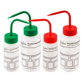 Dynalon Azlon Tracker Wash Bottles, LDPE, Vent Red, 250 mL