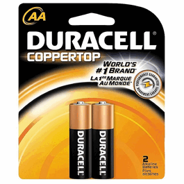 DURACELL COPPERTOP Alkaline Batteries, Size 9V, 2pk, 12pk/bx, 4 bx/cs