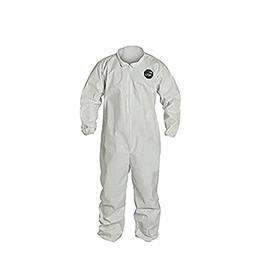 Coveralls, NexGen, White, Elastic Wrists/Ankles, Size: X-Large