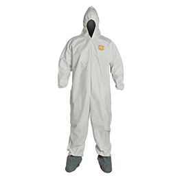 Coveralls, Attached Hood, Boots and Elastic Wrists, Sz: Large