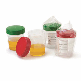 Specimen Container, 4 oz., with Full Turn Green Attached Screwcap, ID Label, PP, Graduated, Cleanroon ISO8 Sterile, Individually Wrapped