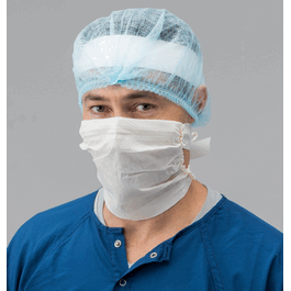 Veltek Associates, Inc. Veltek PF-2 Face Masks with 4 Ties, Folded, White, Sterile, Individually Wrapped